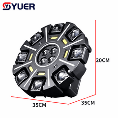 YUER™ 12x10W RGBW LED Bee Eye 8 Arm Little Diamond Moving Head Light RG Laser 9 RGB Light Strips With Wash Effect DMX512 For DJ Disco Party Bar Club Wedding Stage Lighting