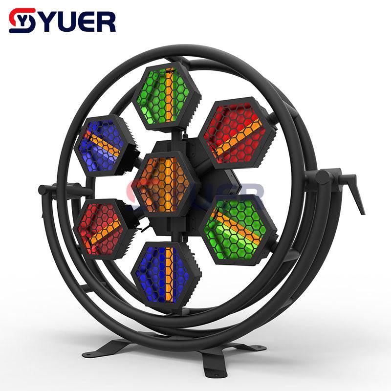 YUER™️ Disco LED 7X60W RGBW 4IN1Retro Flash 168pcs SMD5050 RGB Stage Strobe Effect Light For Concert DJ Wedding led Club Party
