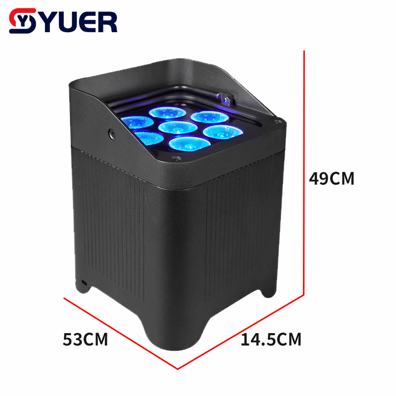 YUER™ IP65 Waterproof 7x18W LED RGBALC 6 in1 Battery Par Light Wash Effect DMX512 Remote APP Control for DJ Disco Theater Bar Club Event Party Stage Effect Lighting