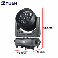 YUER™ IP65 Waterproof 7x60W LED RGBW 4in1 +210x0.3W LED RGB Bee Eye Moving Head Light Wash Zoom Rainbow Effect DMX512 Art-Net Control For DJ Disco Party Bar Club Wedding Stage Lighting