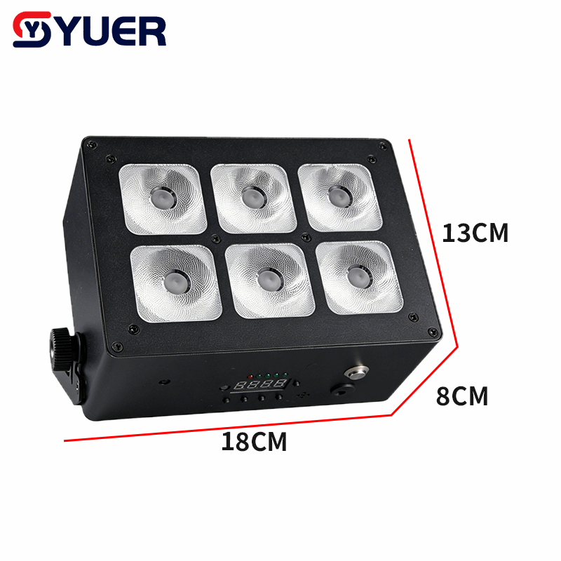 YUER™ 6x18W RGBWAUV 6in1 Battery Par Light Wash Effect DMX512 Sound Remote Control For DJ Disco Party Bar Club Wedding Stage Effect Lighting