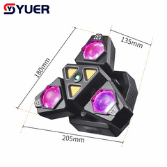 YUER™ 3x3W Red +3x3W Green +3x3W Blue +3x3W White +3x10W Golden Strobe +Green Laser Dynamic 3-Arm Light Beam Laser Strobe Effect DMX512 For DJ Disco Party Bar Club Wedding Stage Lighting
