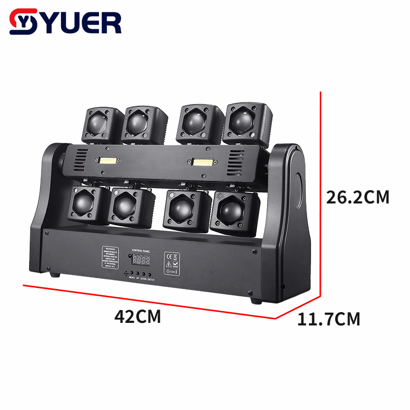 YUER™ 32x3W RGBW 4in1 +2x5w Gold Strobe +RG Laser 8 Arm Moving Head Light Beam Laser Strobe Effect DMX512 Sound Control For DJ Disco Party Bar Club Wedding Stage Effect Lighting