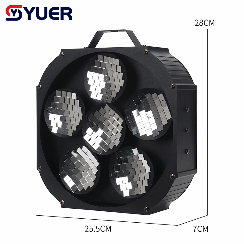 YUER™ 6 Head Rotating Reflector Ball DMX512 Sound Control For DJ Disco Party Bar Club Wedding Stage Show Lighting