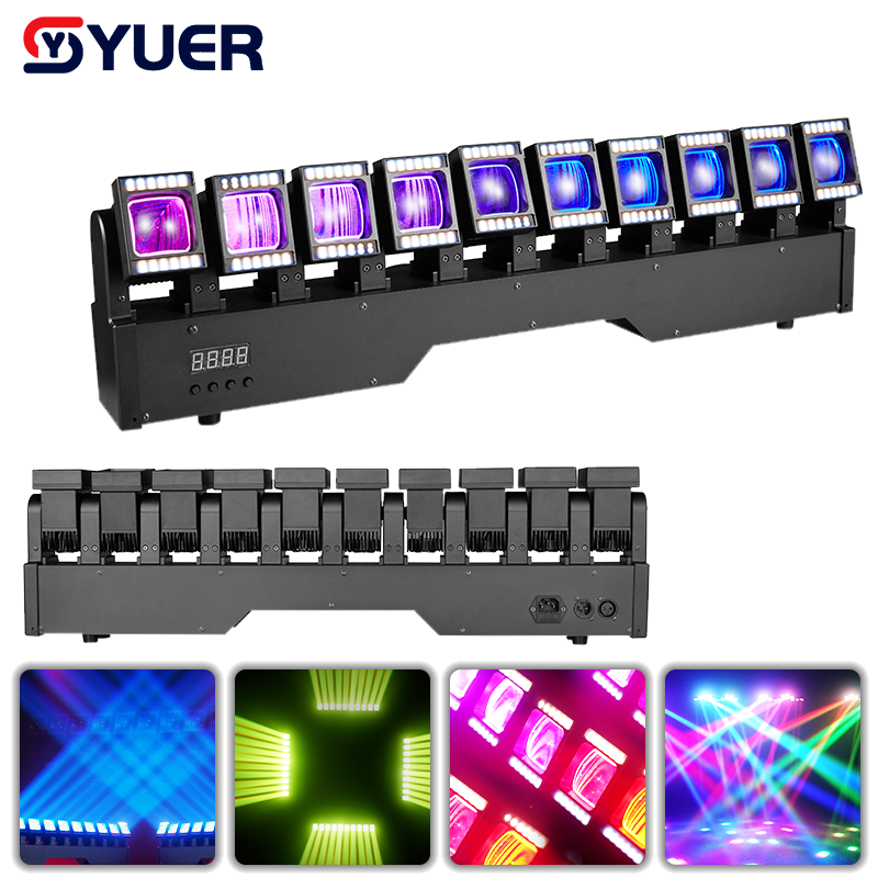 YUER™ 10x20W RGBW 4in1 +Warm/Cold White Auxiliary Light Swing Moving Head Light Beam Effect DMX512 RDM Control For DJ Disco Club Wedding Party Bar Stage Lighting