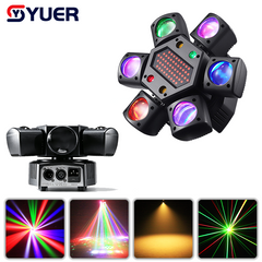 YUER™ MINI 12x3W LED +3x3W LED +2X5W Gold Strobe +R G Laser Six Arm Moving Head Light With Gobo Beam Effect DMX512 Remote Control For DJ Disco Wedding Event Party Bar Club