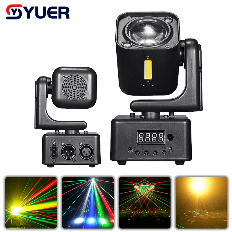 YUER™ 4x3W RGBW +5w Strobe Moving Head Light RG Laser Strobe Effect DMX512 Sound Control For DJ Disco Party Bar Club Wedding Stage Lighting