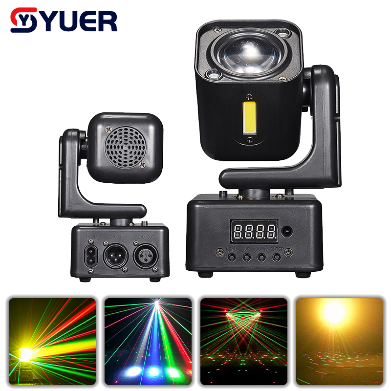 YUER™ 4x3W RGBW +5w Strobe Moving Head Light RG Laser Strobe Effect DMX512 Sound Control For DJ Disco Party Bar Club Wedding Stage Lighting