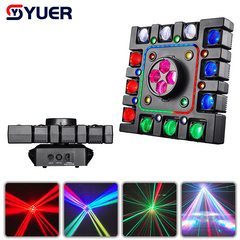 YUER™ 12x10W RGBW 4in1 Beam + 4x10W RGBW Bee Eye + Red Green Laser Moving Head Light Beam Strobe Effect DMX512 For DJ Disco Party Bar Club Wedding Stage Lighting