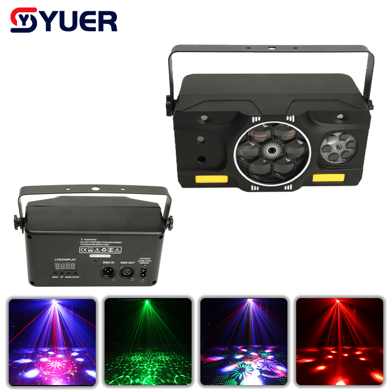YUER™ 6x8W RGBW 4in1 Bee Eye Stage Effect Light Gobo Laser Effect DMX512 Remote Control For DJ Disco Wedding Event Party Bar Club