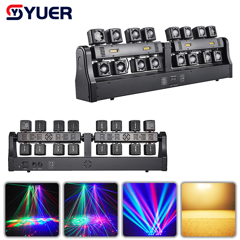 YUER™ 14x10W RGBW 4in1 +4x10w Gold Strobe +3 Red 2 Green 1 Blue Moving Head Light Lasr Strobe Effect DMX512 For DJ Disco Party Bar Club Wedding Stage Effect Lighting