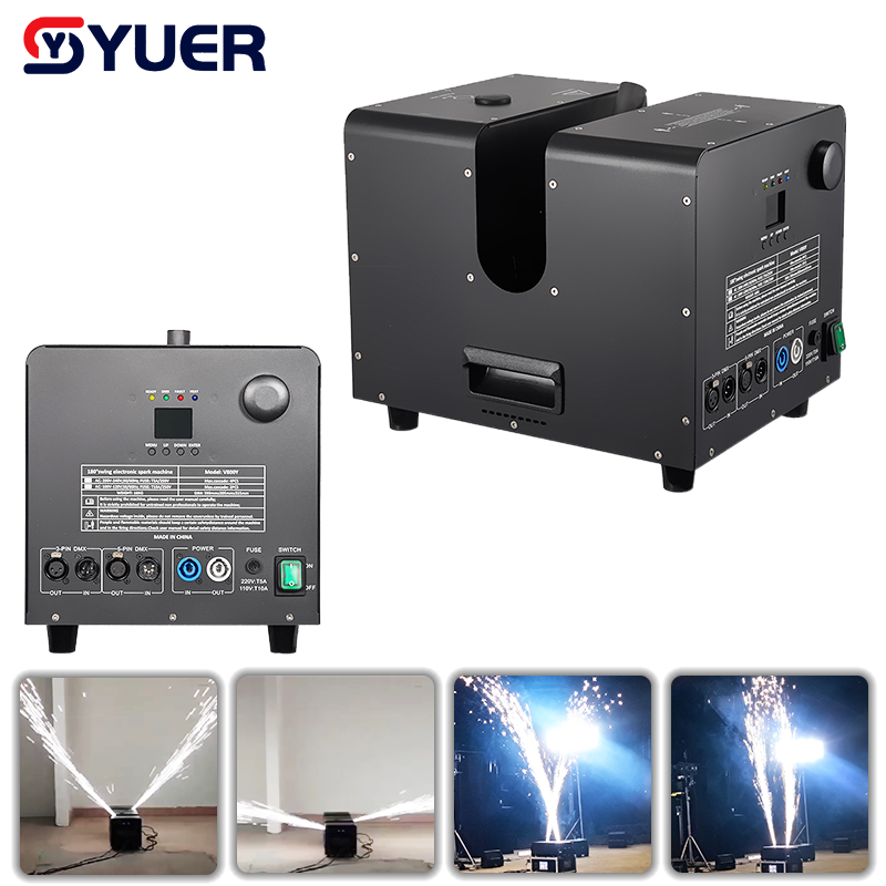 YUER™ 800W Cold Spark Machine 180° Angle Moving Head Spare Spark Stage Effect DMX512 Remote Control For DJ Disco Wedding Event Party Bar Club