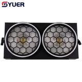 YUER™️NEW LED 2Eyes 2x100W COB Blinder Light With Ring +48X0.2W RGB Voice Control DMX512 For DJ Disco Party Stage Effect Lighting Night Club Bar Light
