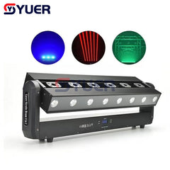YUER™️ LED Cree RGB Laser Beam Marquee 3IN1 Multifunction Moving Head Light DMX512 Stage Effect Laser Projector Voice Control