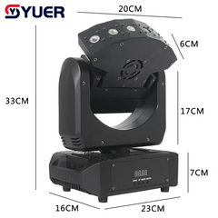 YUER™ MINI 6 Eye Fan Shape RGB Moving Head Laser Light DMX512 Sound Control For DJ Disco Wedding Event Party Bar Club