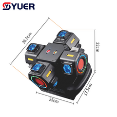YUER™ 12x10W RGBW 4in1 +12x10W Strobe +Red Green Laser  4 Arm Moving Head Light With Ring Beam Laser Strobe Effect DMX512 Remote Control For DJ Disco Club Wedding Party Bar Stage Lighting