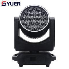 YUER™️ LED 19x15W RGBW 4IN1 Wash Moving Head Zoom Light With LED Aperture For DJ Bar Stage KTV Nightclub