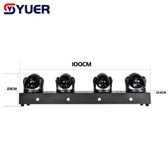 YUER™️ New Set 4x40W RGBW 4in1 LED Moving Head Beam Strobe Stage Effect Light DMX Controller For Projector Dj Disco Stage Lighting