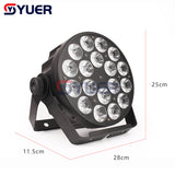 YUER™️ NEW 200W Sound Music Effect Stage Light 18x18W RGBWA+UV 6IN1 LED Flat Par Light  Disco Par Light Wedding Party Holiday Spotlight