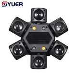 YUER™️12X3W Beam LED+3X3W Spot LED RGBW 4IN1 6 Head Moving Head Light With RG Laser +Strobe Effect Remote Control DMX Stage Lighting for Disco Music Bar Party