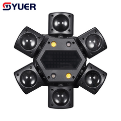 YUER™️12X3W Beam LED+3X3W Spot LED RGBW 4IN1 6 Head Moving Head Light With RG Laser +Strobe Effect Remote Control DMX Stage Lighting for Disco Music Bar Party