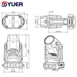 YUER™️ Mini 275W Beam Spot Electronic Focus Rainbow Frost Effect With Light Ring Moving Head Stage Lighting Dj Disco DMX Control Lamp