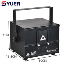 YUER™️ Proyector de Luz Láser para Escenario, DJ, Discoteca, Bar, Club, Fiesta, Boda, Navidad, con Animación RGB, Control Bluetooth por APP, Escáner de Rayos, 2W