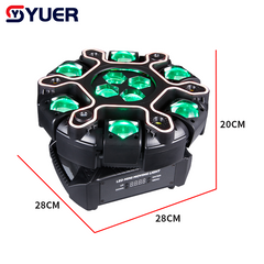 YUER™ 10x10w RGBW Haz de 6 Brazos Efecto Super Bee Eye Donkey Kong Luz de Cabeza Móvil con Tiras de Luz Iridiscentes Estroboscopio Blanco/Dorado Efecto Láser RG DMX512 Control de Sonido para DJ Discoteca Bar KTV