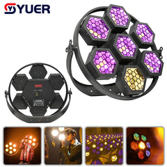YUER™️ 7x50W Luz de flash retro estroboscópica RGB Efecto de lavado Control de sonido DMX para fiesta Disco Club Luz Equipo de DJ Iluminación de efectos de escenario
