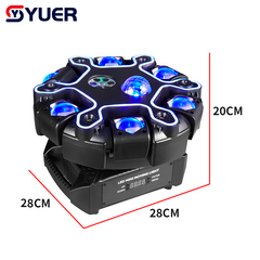 YUER™ 7x10W RGBW +3X3W +4x10W Gold/White Strobe 6 Arm Moving Head Light With Ring Wash Laser Strobe Effect DMX512 Sound Control For DJ Disco Wedding Event Party Bar Club