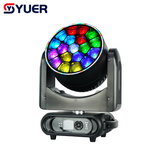 YUER™️LED 19X15W RGBW 4IN1 Bee Eye Moving Head Light With Ring Spot Wash Zoom Voice Control RDM DMX512 For DJ Disco Stage Wedding Party Bar