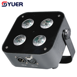 YUER™️ Battery LED Par Light 4X15W RGBWA UV 6IN1 DMX512 Control DJ Party Disco Wedding KTV Battery Stage Light