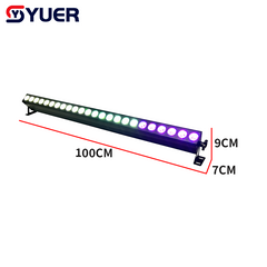 YUER™ 24x6W RGBWAUV 6in1 Battery Wall Wash Light Wash Effect DMX512 Retro Control For DJ Disco Wedding Event Party Bar Club
