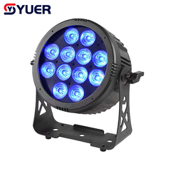 YUER™️ Luz LED Par a batería impermeable IP66 12X18W RGBWA+UV 6EN1 con WIFI, control maestro-esclavo e inalámbrico DMX512 para equipos de DJ, iluminación de efectos de escenario