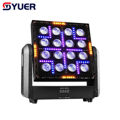 YUER™️ LED Moving Head Matrix Light 16x10W White + 96PCS RGB + 108PCS White and Warm White Flash Wash Effects DMX512 For DJ Disco Party Club Bar