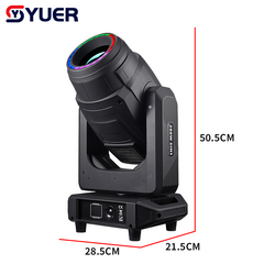 YUER™ 280W Bulb Beam Spot Wash 3in1 Moving Head Light With Ring 5 Prism Frost Zoom Effect ROBE Chanel DMX512 For DJ Disco Party Wedding Dance Stage Lighting