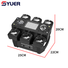 YUER™ 7x10W RGBW 4in1 +3x3W Gobo +2x10W White Strobe Moving Head Light Strobe Laser Effect DMX512 Sound Control For DJ Disco Wedding Event Party Bar Club