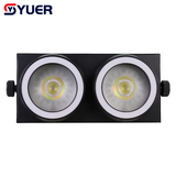 YUER™️Upgraded Version 2X100w COB Cool White+Warm White Audience Light With Ring Flash Effect PWM Strobe DMX512 Sound control For DJ Disco Party