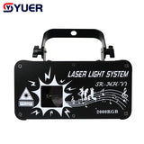 YUER™️ NEW 2W RGB 3D Raster Beam Scanner Stage Laser Light Projector DJ Disco Bar Club Party Dance Wedding Xmas Effect Show Lamp DMX512