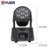 YUER™️ LED 7X12W Wash Light RGBW 4in1 DJ Disco Stage Moving Head Lights