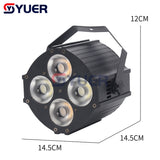 YUER™️ 4X30W COB Par Light Dyeing DMX512 8/9CH Voice Control For DJ Disco Stage Wedding Music Party Dance Floor Indoor Room Nighclub