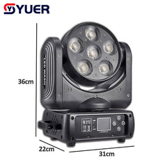 YUER™️ Lyre à effet Wash Zoom LED 6x30W RGB 3 en 1, projecteur de scène DMX, équipement DJ, fête, Noël, boîte de nuit