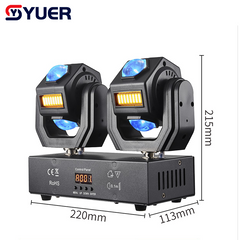 YUER™ 6x10W Gold Strobe +24x3W 2 Head Moving Head Light Strobe Effect DMX512 Remote Control For DJ Disco Wedding Event Party Bar Club