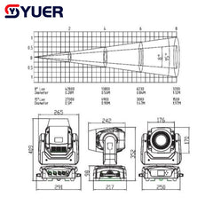 Cabeza móvil YUER™️ LED 150W Beam Spot Zoom Wash 3 en 1 Iluminación DMX512 para DJ, discoteca, club nocturno y bodas