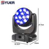 YUER™️ LED Beam Wash Bees Eyes 12x40w RGBW Zoom Moving Head Light Stage Effect Lighting For Party Dj Disco Wedding Dance Floor Bar