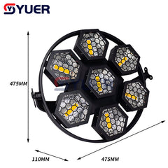 YUER™️ 7x50W Luz de flash retro estroboscópica RGB Efecto de lavado Control de sonido DMX para fiesta Disco Club Luz Equipo de DJ Iluminación de efectos de escenario