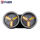 YUER™️LED 6x20W Gold + 102X0.2W RGB 2 Eyes Moving Head Effect Light With Ring Infinite Rotation DMX512 For DJ Disco Stage Wedding Party