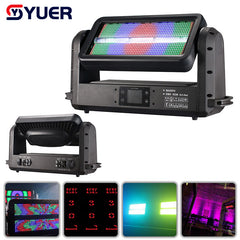 Foco estroboscópico YUER™️ Ip65 a prueba de agua con cabeza móvil, control de punto RGB 3 en 1, luz estroboscópica LED de efecto de escenario, DMX inalámbrico, proyector de inundación para DJ y discoteca
