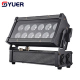 YUER™️ Waterproof IP65 12x18W RGBWA+UV 6 in 1 LED With Battery Wash Light Wireless Remote Control Stage Light Party Wedding DJ Disco