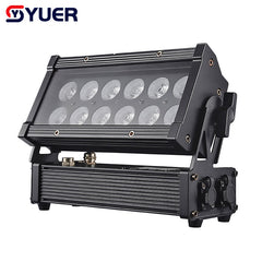 YUER™️ Luz de lavado LED 12x18W RGBWA+UV 6 en 1 resistente al agua IP65 con batería, control remoto inalámbrico, para escenario, fiesta, boda, DJ, discoteca